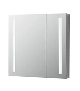 aquadom royale basic 30in x 30in x 5in led medicine mirror cabinet recessed surface mounted, dimmer, touch screen button