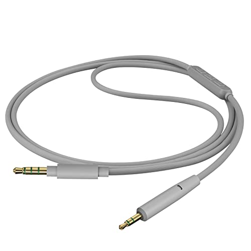 Geekria QuickFit Audio Cable with Mic Compatible with Bose SoundTrue Around-Ear II, SoundTrue, SoundLink II On-Ear Cable, 2.5mm Aux Replacement Stereo Cord with Inline Microphone (4 ft/1.2 m)