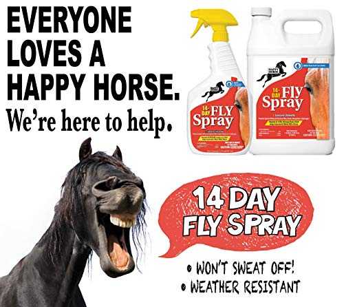 Happy Horse Fly Spray, 14-Day Sweat and Weather Resistant Long Lasting Fly Spray, 32oz