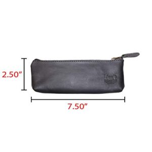 Hide & Drink, Durable Leather Pencil Pouch/Pen Case/Work Accessories/Student & Professionals Essentials, Handmade - Slate Blue