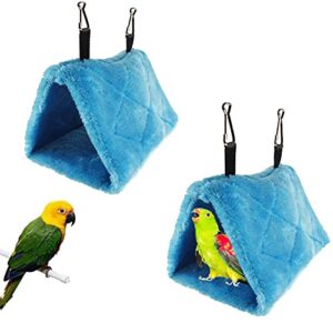 tfwadmx 2pcs bird tent plush hammock warm hut hanging nest for cage snuggle sleeping bed parrot hideaway cave for eclectus parakeet cockatiels cockatoo lovebird