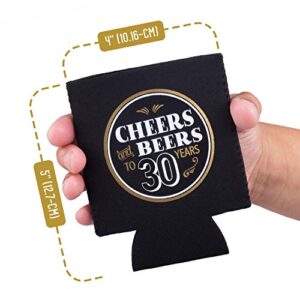 Prazoli 30th Birthday Can Coolers (12 Pack) - Mens Dirty 30 Birthday Decorations for Him, Cheers and Beers to 30 Years Birthday Decoration, 30th Birthday Party Favors, Thirty Birthday Decorations