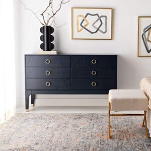 safavieh couture home lorna navy 6-drawer dresser