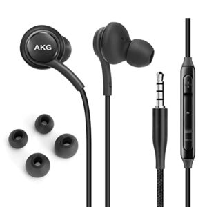 UrbanX OEM 2019 Stereo Headphones with Exceptional Sound Quality, Braided Cable with Microphone and Volume Buttons for Samsung Galaxy S10/S10e/A34/A54/AM54/S21 FE 5G/S22/S23/S23+/S23 Ultra - (Black)