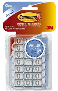 command mini holiday light hooks v9xd2, great for holiday lights, 60 clips, 72 strips, value pack