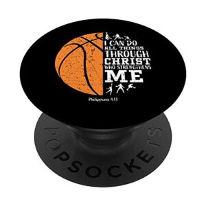 philippians 4:13 christian religious verse basketball gifts popsockets swappable popgrip