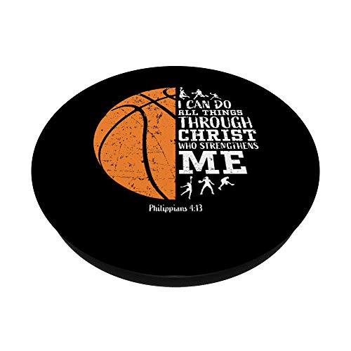 Philippians 4:13 Christian Religious Verse Basketball Gifts PopSockets Swappable PopGrip