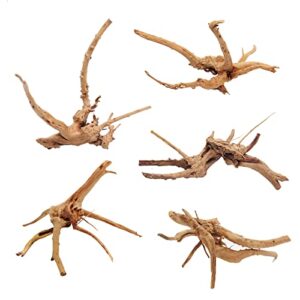 hamiledyi 5 pack natural driftwood for aquarium reptile spider wood assorted branches aquarium decoration fish tank ornament decor