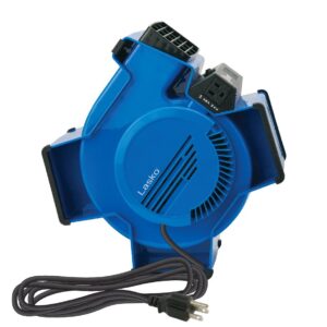 Lasko X-Blower 6 Position High Velocity Pivoting Utility Blower Fan for Cooling, Ventilating, Exhausting and Drying, 3 Speeds, AC Outlet, Circuit Breaker with Reset, USB Port, 11", Blue, X12905