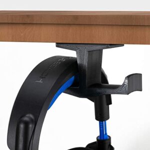 BRAINWAVZ BigT Dual Headphone Stand, Under Desk Hanger for Headphones, Gaming Headsets, Mobiles Accessories, Stick On, No Screws, Black (Big T)