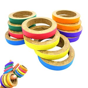 bonka bird toys 2113 pk12 chew bagels 2.75 inch foraging chew foot toy beak feet parrot foraging foot craft talon conure