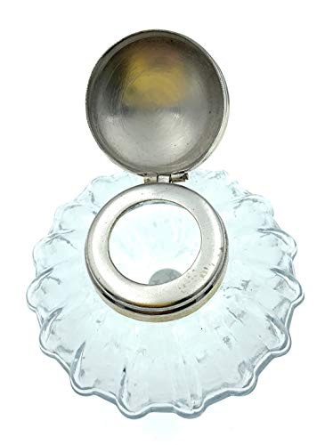 Madison Bay Company Round Swirled Clear Glass Inkwell, 3 Inch Diameter X 2.25 Inch Tall