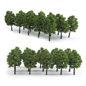 ho scale trees, mystear 50pcs ho oo scale 1:100 model trees 1.4in/3.5cm train railroad park scenery architecture fake trees for diy crafts, building model, landscape
