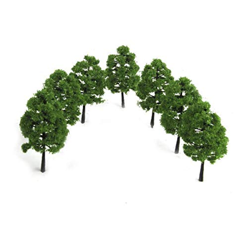 HO Scale Trees, Mystear 50PCS HO OO Scale 1:100 Model Trees 1.4in/3.5cm Train Railroad Park Scenery Architecture Fake Trees for DIY Crafts, Building Model, Landscape