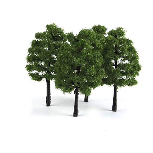 HO Scale Trees, Mystear 50PCS HO OO Scale 1:100 Model Trees 1.4in/3.5cm Train Railroad Park Scenery Architecture Fake Trees for DIY Crafts, Building Model, Landscape