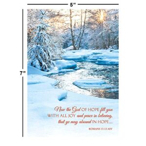 Expressions of Faith Christmas Card Assortments - Holiday Greeting Cards, Set of 32, Large 5" x 7", Sentiments and Scripture Inside, Envelopes Included