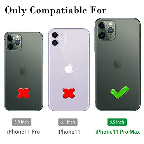 LeYi Compatible for iPhone 11 Pro Max Case with Tempered Glass Screen Protector [2 Pack], Military-Grade Phone Case Cover with Ring Kickstand for Apple iPhone 11 Pro Max 6.5 inch，Black