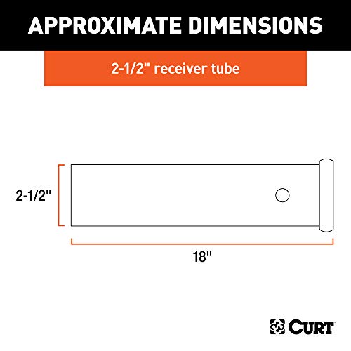 CURT 49511 2-1/2-Inch x 18-Inch Weld-On Raw Steel Trailer Hitch Receiver Tube