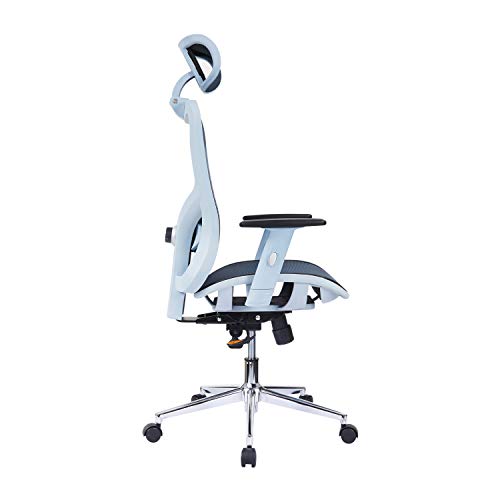 Techni Mobili Mesh Office Chair - High Back Computer Desk Chair with Adjustable Arms, Headrest, & Lumbar Support - Ergonomic Chair with Seat Cushion, Wheels, & Reclining Tilt Lock