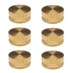 HQMPC Garden Hose Cap with Washer Brass Hose End Garden Hose Connector Brass Cap 3/4" NH 6Pcs Garden Hose Female Fitting Cap