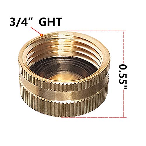 HQMPC Garden Hose Cap with Washer Brass Hose End Garden Hose Connector Brass Cap 3/4" NH 6Pcs Garden Hose Female Fitting Cap