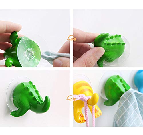 AKOAK 6 Pcs Cute Cartoon Animal Tail Hook, Suction Cup Hook, Perfect Kitchen, Bathroom, Home Accessories