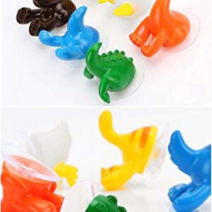 AKOAK 6 Pcs Cute Cartoon Animal Tail Hook, Suction Cup Hook, Perfect Kitchen, Bathroom, Home Accessories