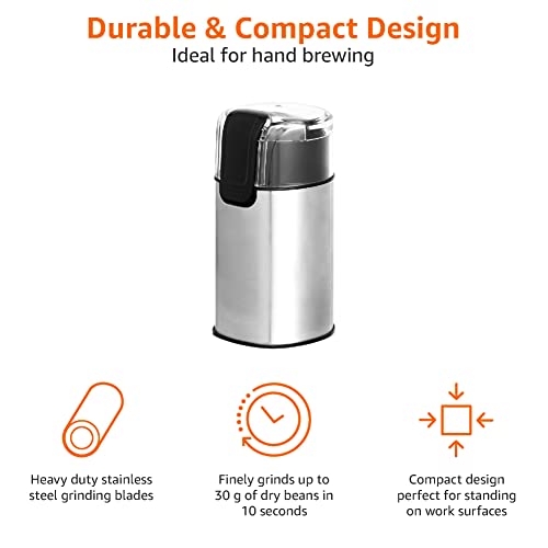 AmazonBasics Stainless Steel Electric Coffee Bean Grinder