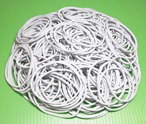 200 pcs 1.5" 38mm white rubber bands bulk elastic wide money rubber bands stationery holder thermostability rubber bands strong elastic band loop office supplies