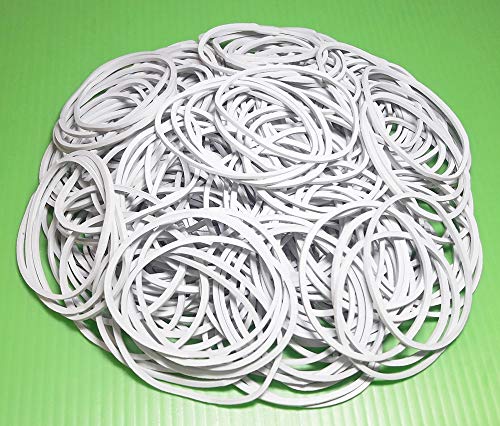 200 Pcs 1.5" 38mm White Rubber Bands Bulk Elastic Wide Money Rubber Bands Stationery Holder Thermostability Rubber Bands Strong Elastic Band Loop Office Supplies