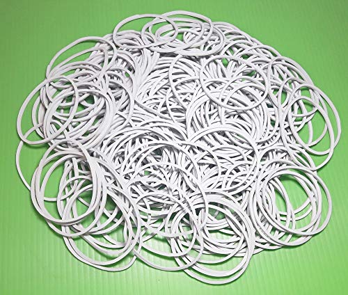 200 Pcs 1.5" 38mm White Rubber Bands Bulk Elastic Wide Money Rubber Bands Stationery Holder Thermostability Rubber Bands Strong Elastic Band Loop Office Supplies