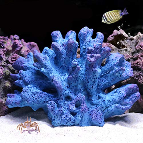 Danmu 1Pc of Polyresin Coral Ornaments, Aquarium Coral Decor 7" x 3 1/3" x 4 7/10" for Fish Tank Aquarium Decoration