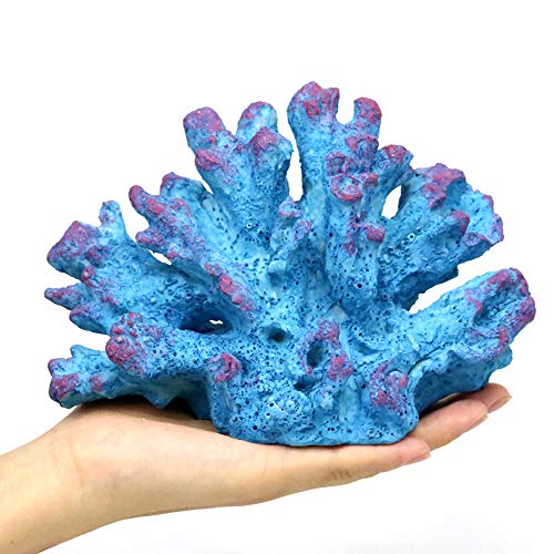 Danmu 1Pc of Polyresin Coral Ornaments, Aquarium Coral Decor 7" x 3 1/3" x 4 7/10" for Fish Tank Aquarium Decoration