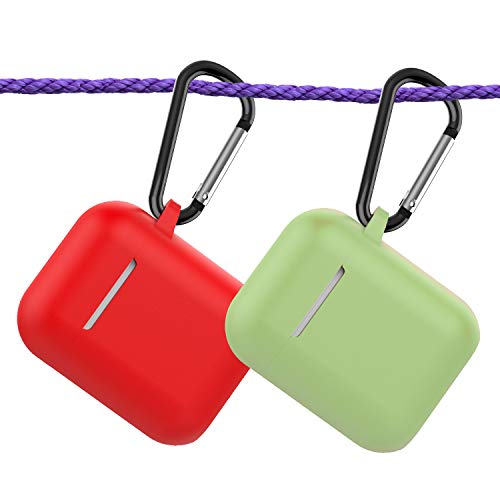 Coffea Protective Silicone Case with Keychain for Apple AirPods 1 & 2 (Front LED Not Visible) (Matcha Green)