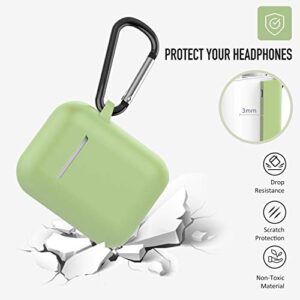 Coffea Protective Silicone Case with Keychain for Apple AirPods 1 & 2 (Front LED Not Visible) (Matcha Green)