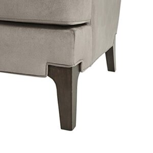 Martha Stewart Anna Accent Chairs-Solid Wood, High Back, Deep Seating Living Room Furniture Anna Armchair Luxe Sofa Decor with Lumbar Pillow-Bedroom Lounge, See Below, Light Grey