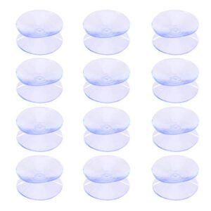 nuobesty mirror sucker pads transparent double-sided cups pvc plastic clear suction rubber pads for glass silicone suckers without hooks 12 pcs 10 x 30mm (transparent)