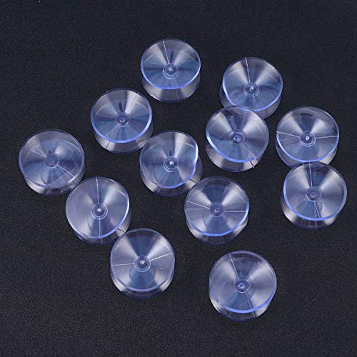 NUOBESTY Mirror Sucker Pads Transparent Double-Sided Cups PVC Plastic Clear Suction Rubber Pads for Glass Silicone Suckers Without Hooks 12 Pcs 10 x 30mm (Transparent)