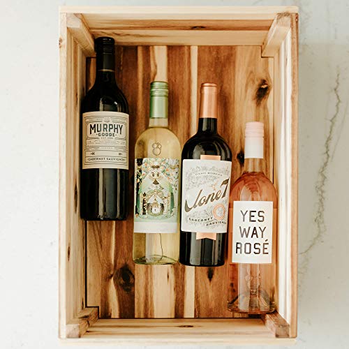 Large Wooden Wine Crate, Holds a Dozen Wine Bottles for Storage and Display