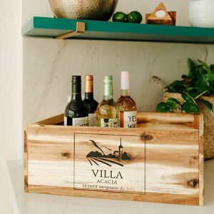 Large Wooden Wine Crate, Holds a Dozen Wine Bottles for Storage and Display