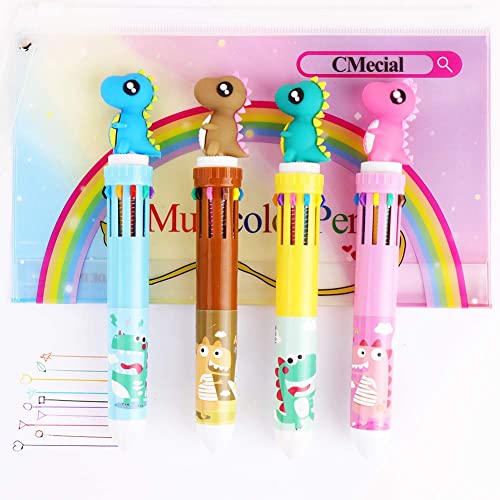 Cmecial Dinosaur Pens Set With Case, Pens Dinosaur for Boys Girls, Dinosaur Pen Set, Cute Pens, Multicolor Pen Dinosaur, Cute Pens For Kids