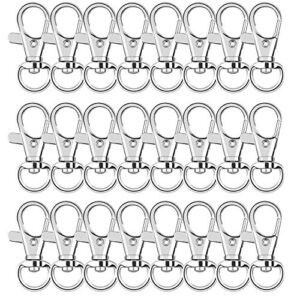 metal swivel clasps lanyard snap hook - 120pcs lobster claw clasp for keychain crafts (silver)