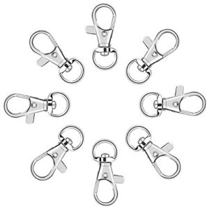 Metal Swivel Clasps Lanyard Snap Hook - 120pcs Lobster Claw Clasp for Keychain Crafts (Silver)