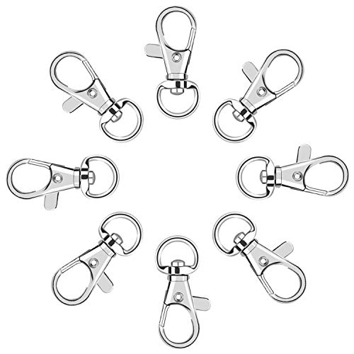 Metal Swivel Clasps Lanyard Snap Hook - 120pcs Lobster Claw Clasp for Keychain Crafts (Silver)