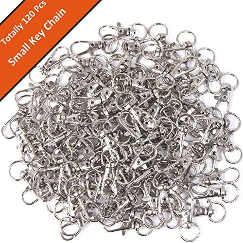 Metal Swivel Clasps Lanyard Snap Hook - 120pcs Lobster Claw Clasp for Keychain Crafts (Silver)