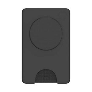 PopSockets Phone Wallet with Expanding Phone Grip, Phone Card Holder - Black