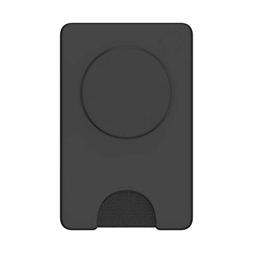 PopSockets Phone Wallet with Expanding Phone Grip, Phone Card Holder - Black