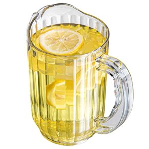 Restaurantware Base 32 Ounce Beer Pitcher, 1 Durable Restaurant Pitcher - Hard Plastic, Serve Soda, Lemonade, Juice, or Sangria, Clear Plastic Water Pitcher, For Bars, Parties, or Homes