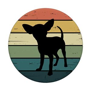 Retro Rainbow Chihuahua Dog PopSockets Grip and Stand for Phones and Tablets