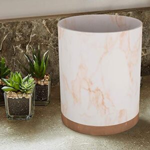 nu-steel MST8CH Misty Copper Collection Wastebasket or Dustbin, Perfect for Home & Bathroom Accessories, Resin and Metal